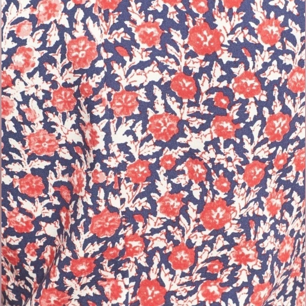 Tory Burch Calico Floral Fit & Flare Dress V-Neck Short Sleeve XS Like New - Picture 5 of 9